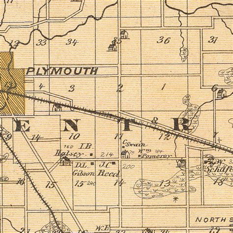 Vintage Map of Marshall County Indiana, 1876 by Ted's Vintage Art