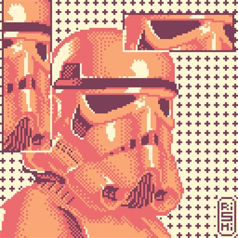 Pixel art of a stormtrooper [128x128, 4 colors] : StarWars