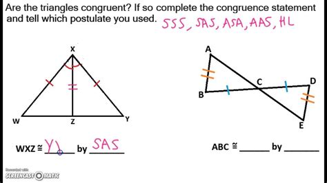 Triangle Congruence Postulate Example 1 - YouTube