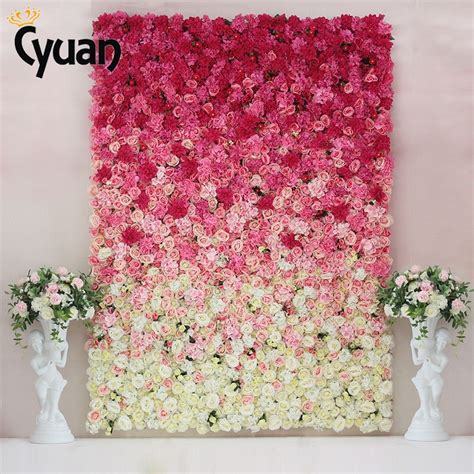 Artificial Flowers for Wedding Fake Silk Rose Flower Wall DIY ...