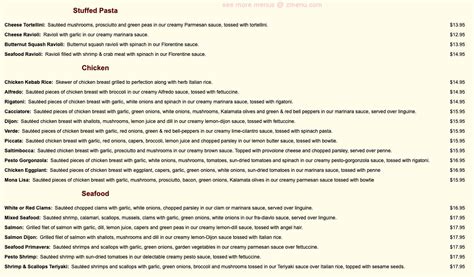 Online Menu of Pasta Primavera Walnut Creek Restaurant, Walnut Creek, California, 94596 - Zmenu