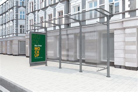 Bus Stop Signage Mockup Graphic by shahsoft · Creative Fabrica