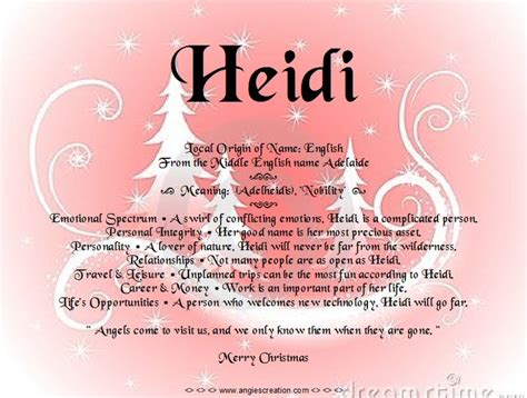 Heidi Name Meaning | Angies Creation | Heidi | Pinterest | Names and ...