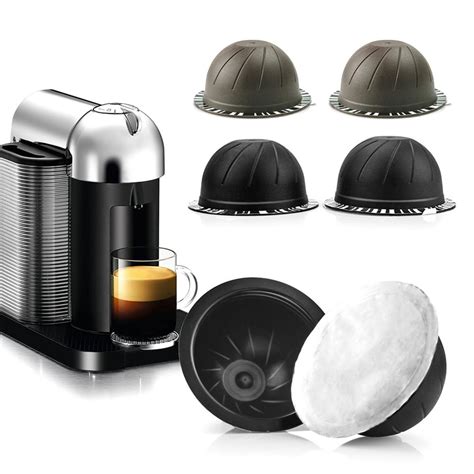 Windfall Coffee Reusable Capsules Stainless Steel Refillable Coffee Pods 5Pcs/Set Disposable ...