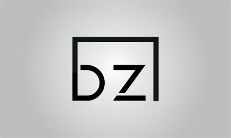 Letter DZ logo design. DZ logo with square shape in black colors vector free vector template ...