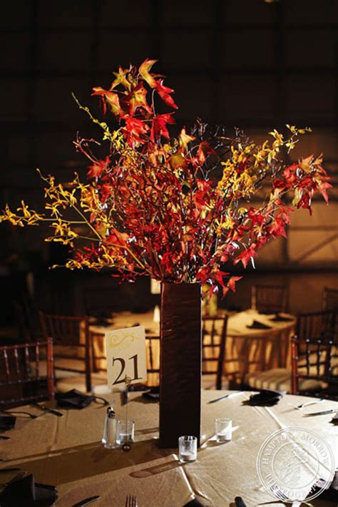 Fully Falling For These Leaf Centerpieces! - B. Lovely Events