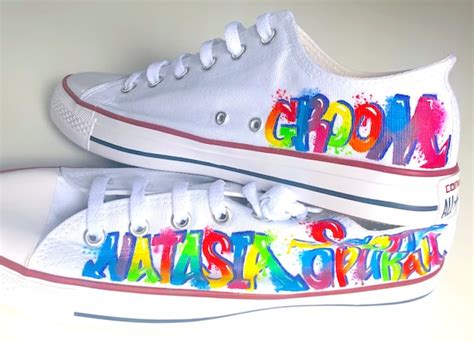 Wedding Converse Graffiti style lettering | Etsy