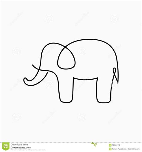 Simple Elephant Line Drawing | AESTHETIC DRAWING