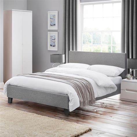 Rialto Light Grey Fabric Bed Frame - 4ft6 Double | Fabric bed frame, Fabric bed, Upholstered beds