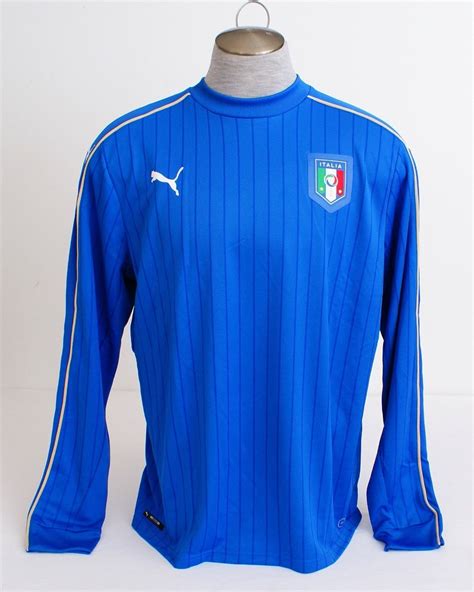 Puma Cell Blue FIGC Italia National Football Team Long Sleeve Jersey ...