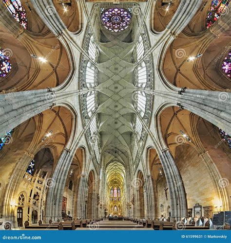 Interior of St. Vitus Cathedral in Prague, Czech Republic Editorial Photo - Image of ...