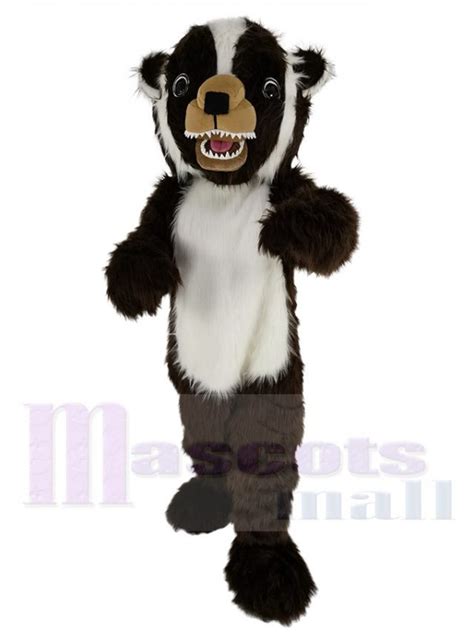 Brown and White Badger Mascot Costume Animal