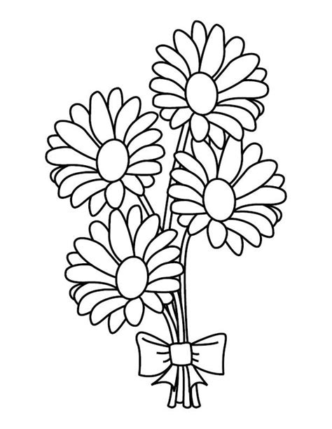 Daisy Bouquet Coloring Page - Etsy