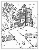 20 Haunted House Coloring Pages Free PDF Printables sketch template