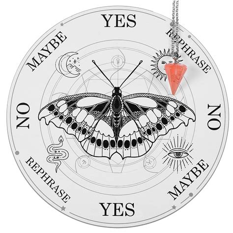 Buy Butterfly Pendulum Board Dowsing Divination Dowsing Crystal Metaphysical Message Board Altar ...