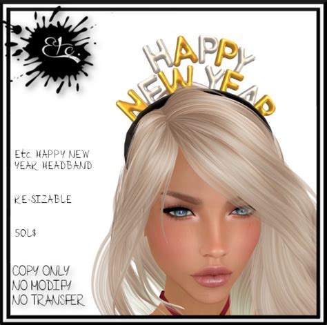 Second Life Marketplace - Etc. HAPPY NEW YEAR HEADBAND