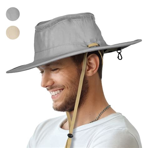 Tirrinia Outdoor Boonie Sun Protection Hat Mesh Bucket Hat Wide Brim ...