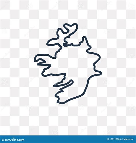 Ireland Map Vector Icon Isolated on Transparent Background, Line Stock ...