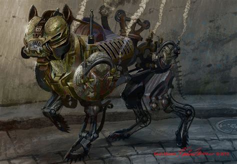 concept robots: Steampunk robot animal concept