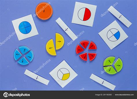 Colorful Math Fractions Violet Background Interesting Math Kids ...