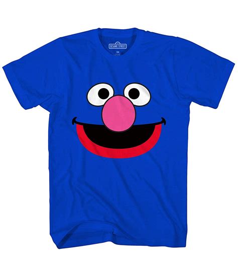 Sesame Street - Sesame Street Super Grover Shirt Monster Face Tee Adult Mens Graphic T-Shirt (MD ...