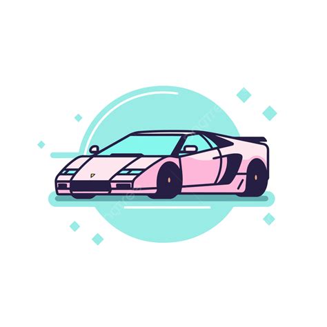 Lamborghini Sports Car That Is Pink With Blue And Purple Backgrounds Vector, Lambo, Lineal Icon ...