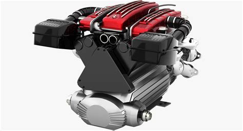 3d model ferrari v12 engine tipo