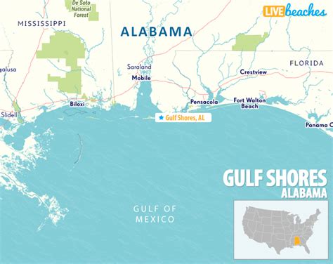 Map of Gulf Shores, Alabama - Live Beaches