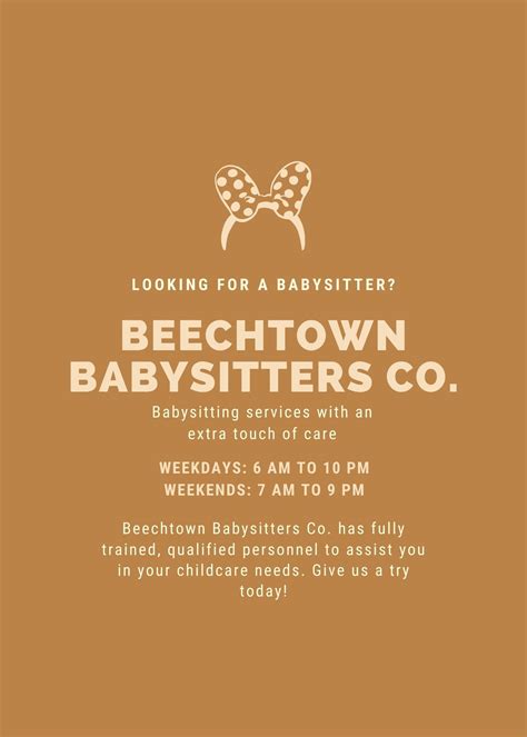 Customize 17+ Babysitting Flyers Templates Online - Canva