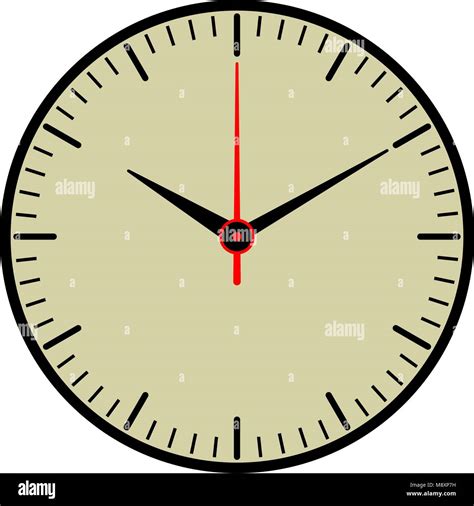 Analog clock illustration with red second hand Stock Vector Image & Art - Alamy