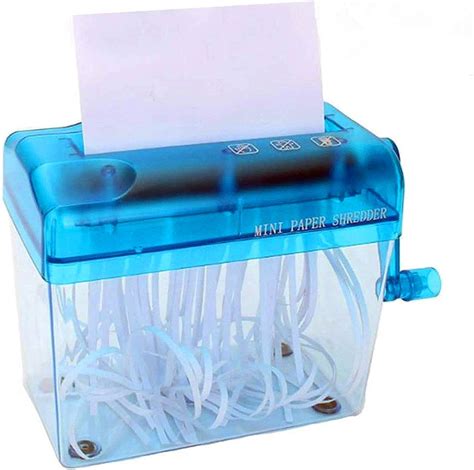 Mini Hand Shredder SENREAL Portable Paper Shredder A6 Manual Shredder Documents Paper Cutting ...