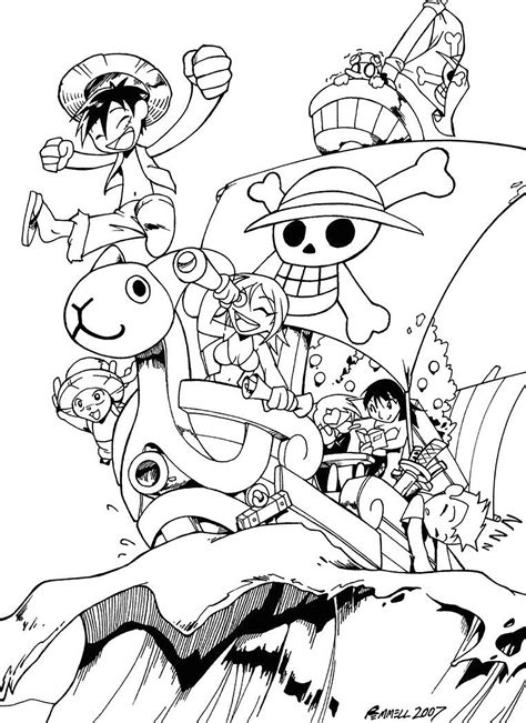 Luffy in One Piece 2 Coloring Page - Anime Coloring Pages