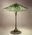 The 25" Lotus Leaf Lamp of Dr.Grotepass-Studios. Tiffany Lamps and Bronze Lamp Bases. Stained ...