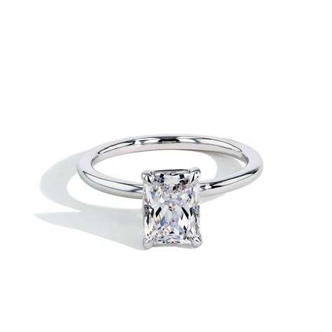 Ultra Thin Radiant Cut Solitaire Engagement Ring Setting