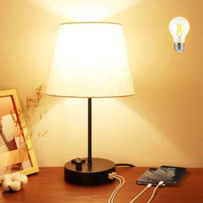 Modern Table Lamps with USB Port, E26 Lampholder No Bulb for Bedroom ...