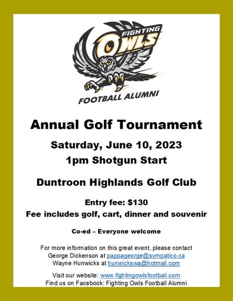 2023 Annual Golf Tournament – Fighting Owls Football