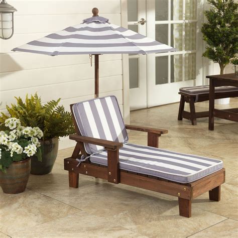 Outdoor Chaise With Umbrella - Grey | White chaise lounge, White ...