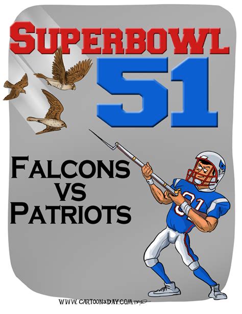 Superbowl 51 Patriots Vs Falcons Cartoon Cartoon