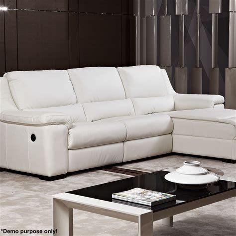 White Genuine Leather Sofa