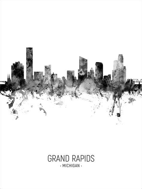 Grand Rapids Skyline Grand Rapids Michigan Cityscape Art - Etsy