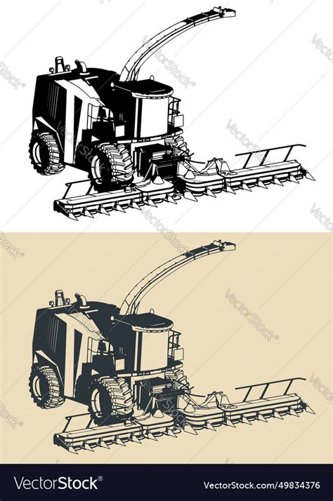 Combine harvester Royalty Free Vector Image - VectorStock