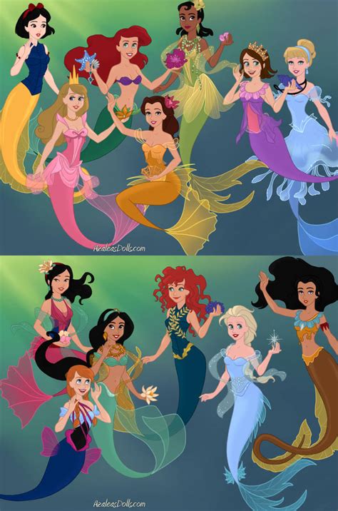 Disney Princesses as Mermaids by ArielKnight on DeviantArt