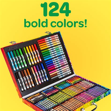 Crayola Assorted Zigzag Inspiration Art Case, 140 Piece, Art Set for ...