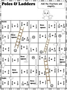 4TH Grade Fraction & Decimal Printable Games by Tammy Harold-Ferguson