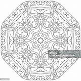 Hand Drawn Zentangle Circular Ornament For Coloring Page Stock  sketch template