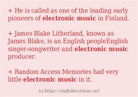 "electronic music" - some sentence examples - EnglishTestStore Blog