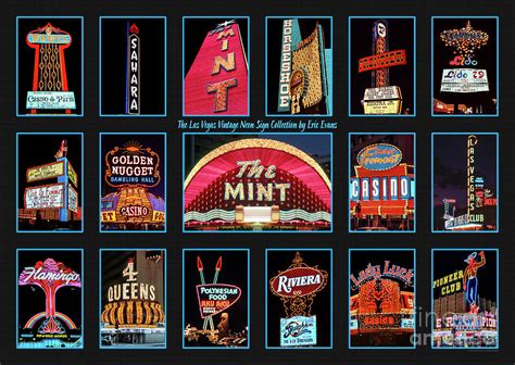 Las Vegas Vintage Neon Signs Collection Slides Featuring The Mint Casino Photograph by Aloha Art ...