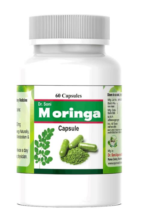 Dr. Soni Organic Moringa Super food Capsule, Drumstick Leaf Capsule 500mg (60 - Veg Capsules ...