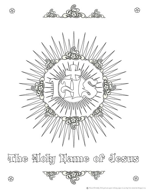 Life, Love, & Sacred Art: The Holy Name of Jesus FREE Coloring Page