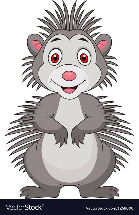 Cute porcupine cartoon Royalty Free Vector Image